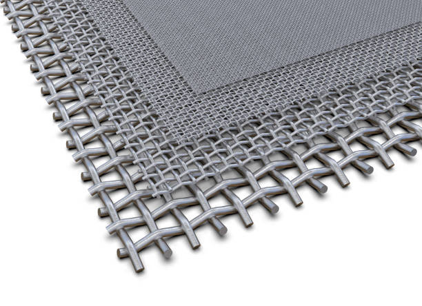 metal mesh isolated on white